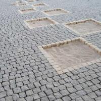 Grey granite and white basalt